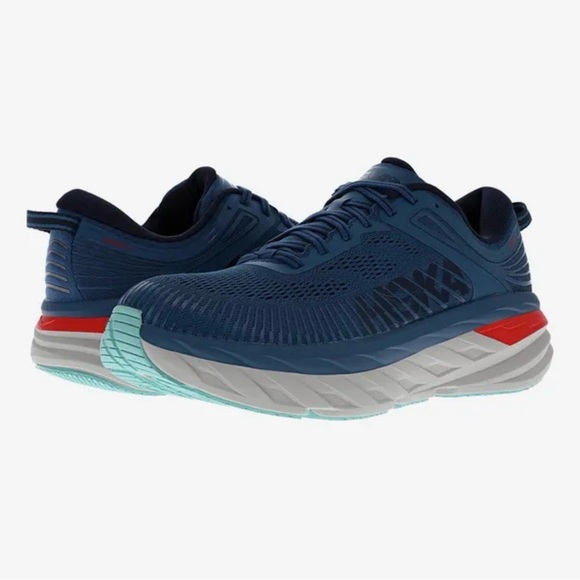 Hoka One One Other - Hoka One One Bondi 7 Men's Blue and Red Athletic Shoes